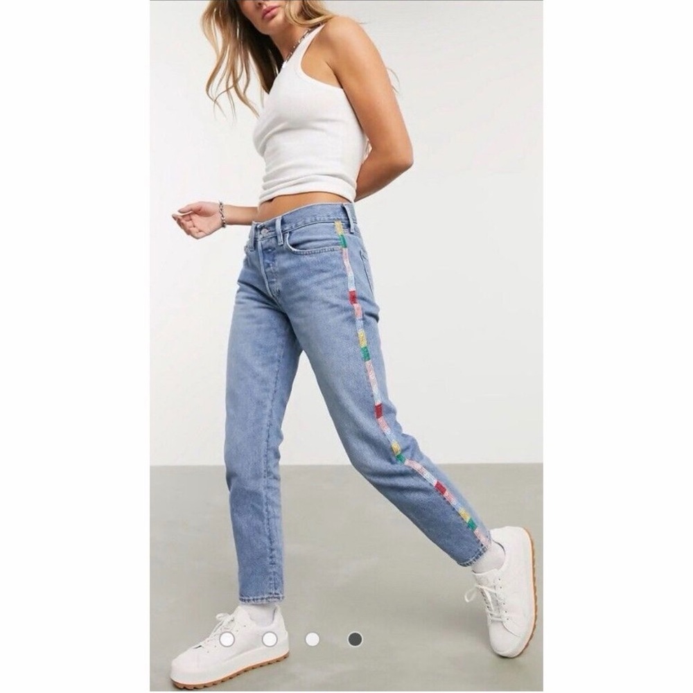 Polo Ralph Lauren Women’s Blue Multipe Logo Tape Avery Boyfriend Jean